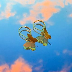 Handmade Gold Butterfly Earrings